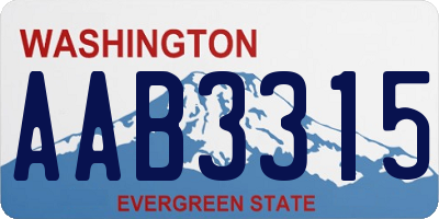 WA license plate AAB3315