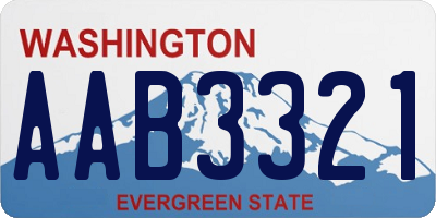 WA license plate AAB3321