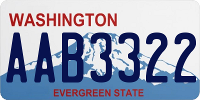 WA license plate AAB3322