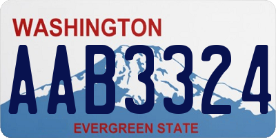 WA license plate AAB3324