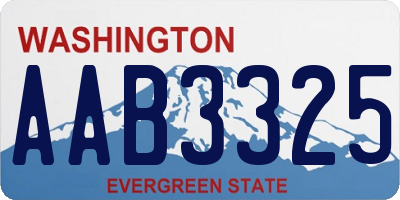 WA license plate AAB3325