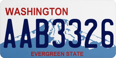 WA license plate AAB3326