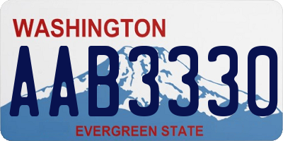 WA license plate AAB3330