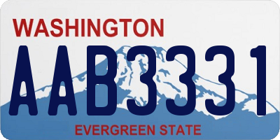 WA license plate AAB3331