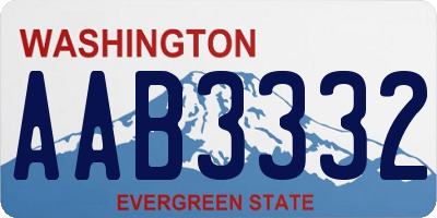 WA license plate AAB3332