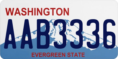 WA license plate AAB3336