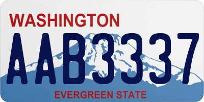 WA license plate AAB3337