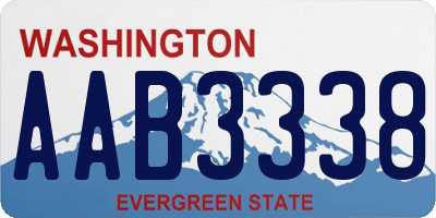 WA license plate AAB3338