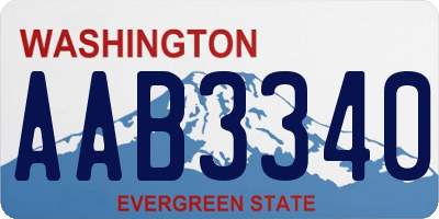 WA license plate AAB3340