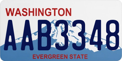 WA license plate AAB3348