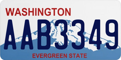 WA license plate AAB3349