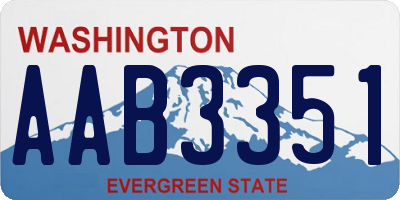 WA license plate AAB3351