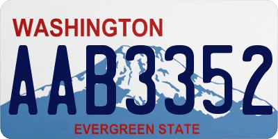 WA license plate AAB3352