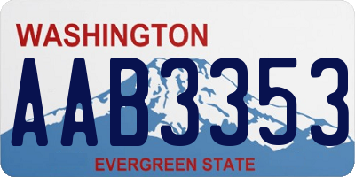WA license plate AAB3353