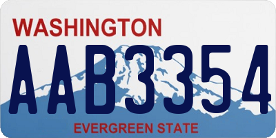 WA license plate AAB3354