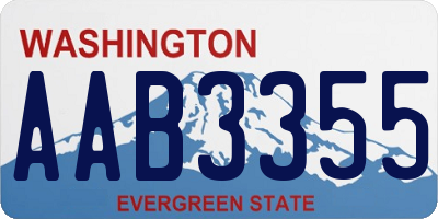 WA license plate AAB3355