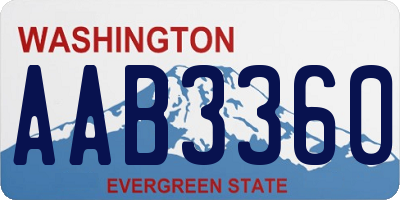 WA license plate AAB3360