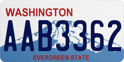 WA license plate AAB3362
