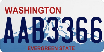 WA license plate AAB3366