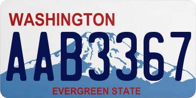 WA license plate AAB3367