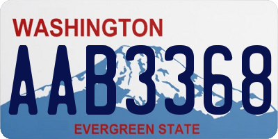 WA license plate AAB3368