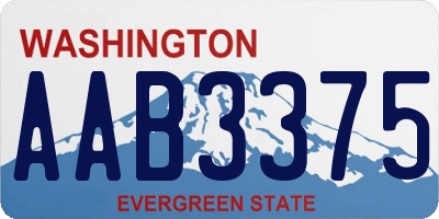 WA license plate AAB3375