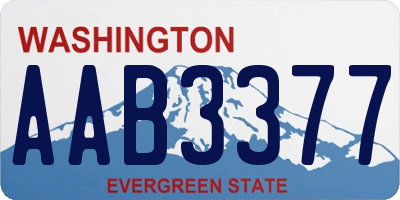 WA license plate AAB3377