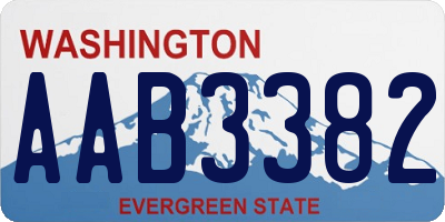 WA license plate AAB3382