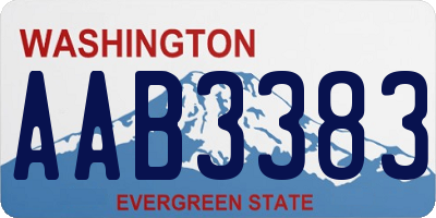 WA license plate AAB3383