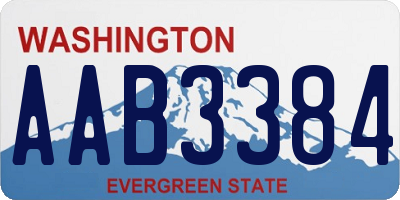 WA license plate AAB3384