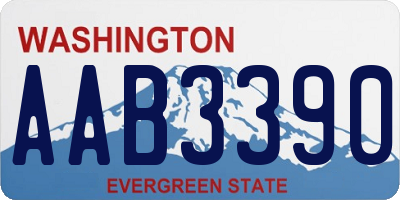 WA license plate AAB3390