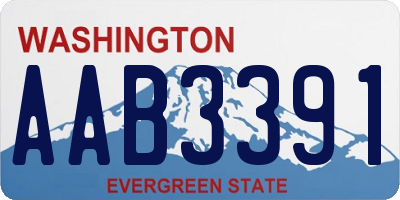 WA license plate AAB3391