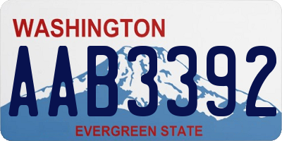WA license plate AAB3392