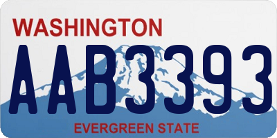 WA license plate AAB3393