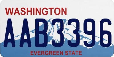 WA license plate AAB3396