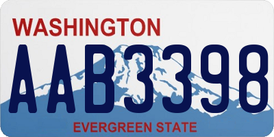 WA license plate AAB3398