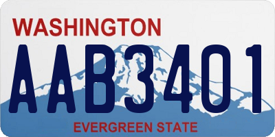 WA license plate AAB3401
