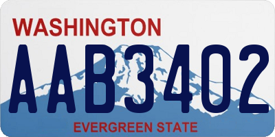 WA license plate AAB3402