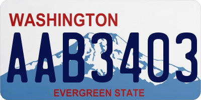 WA license plate AAB3403