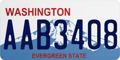 WA license plate AAB3408