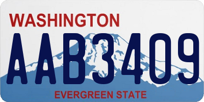 WA license plate AAB3409
