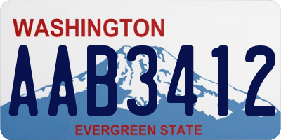 WA license plate AAB3412