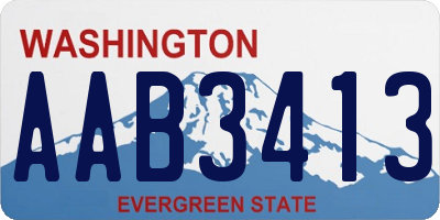 WA license plate AAB3413
