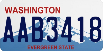 WA license plate AAB3418