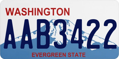 WA license plate AAB3422