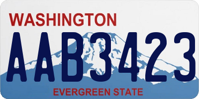 WA license plate AAB3423