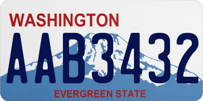 WA license plate AAB3432