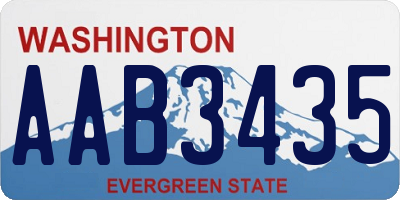 WA license plate AAB3435