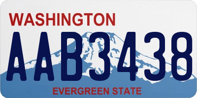 WA license plate AAB3438