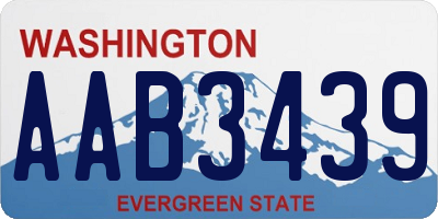 WA license plate AAB3439